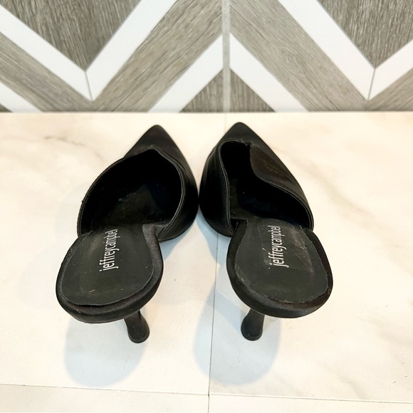 Jeffrey Campbell 90’s mule pointed toe heel satin black size 9.5 - Picture 4 of 12